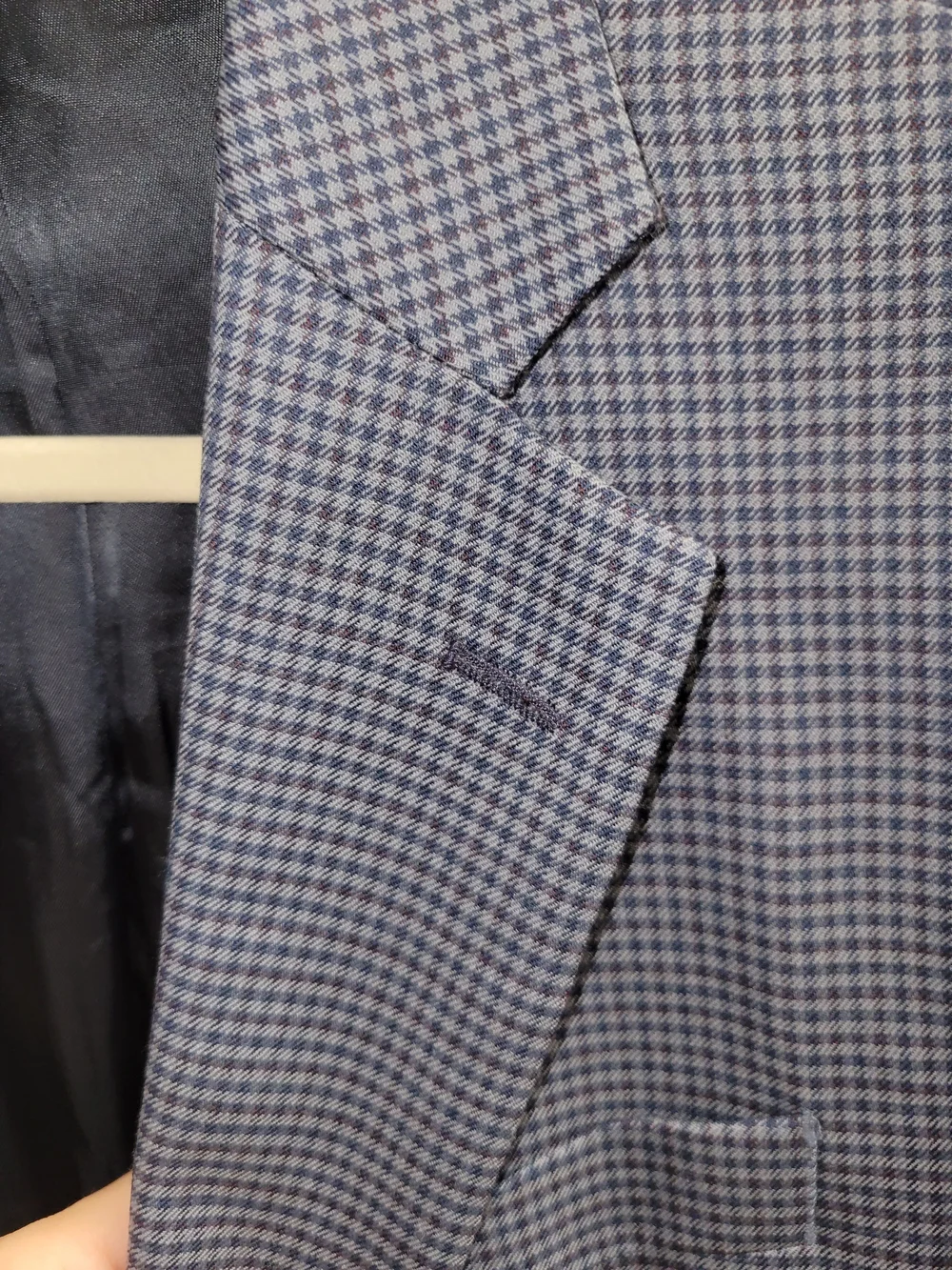 Men's Blue Micro-Check Blazer
